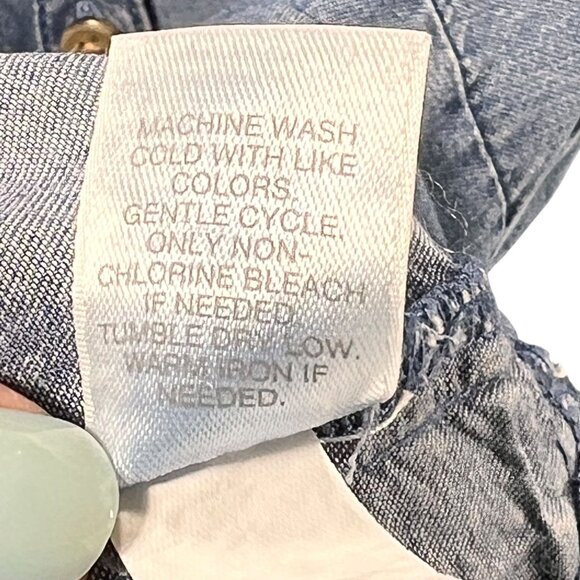 J Jill Womens Denim Tunic Top PM Chambray Long Sleeve Casual Shirt Pockets - Picture 11 of 15